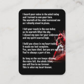 Memorial Pocket Kaart honkbal softbal spel Visitekaartje (Achterkant)