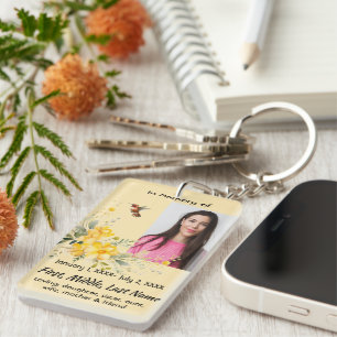 Memorial Pocket Kaart Hummingbird Yellow Roses Sleutelhanger