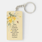 Memorial Pocket Kaart Hummingbird Yellow Roses Sleutelhanger (achterkant)