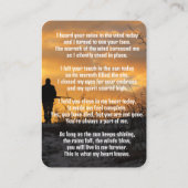 Memorial Pocket Kaart Hunter Jagen Stalking Game Visitekaartje (Achterkant)