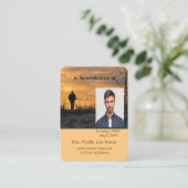 Memorial Pocket Kaart Hunter Jagen Stalking Game Visitekaartje (Staand voorkant)