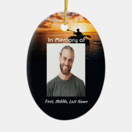 Memorial Pocket Kaart Kayaking Sport Keramisch Ornament