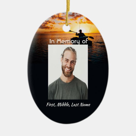 Memorial Pocket Kaart Kayaking Sport Keramisch Ornament (Voorkant)