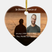 Memorial Pocket Kaart Lake Vissen Fisherman Keramisch Ornament (Voorkant)