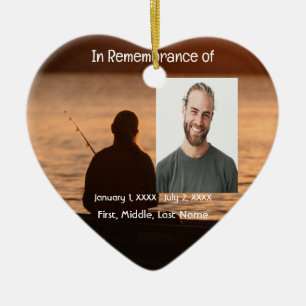 Memorial Pocket Kaart Lake Vissen Fisherman Keramisch Ornament