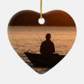 Memorial Pocket Kaart Lake Vissen Fisherman Keramisch Ornament (Achterkant)