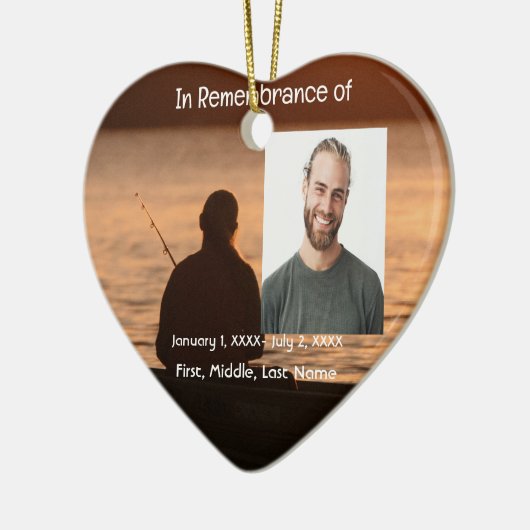 Memorial Pocket Kaart Lake Vissen Fisherman Keramisch Ornament (Links)