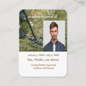 Memorial Pocket Kaart Metaal detecteren Visitekaartje (Voorkant)