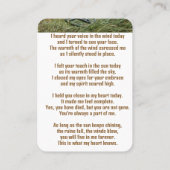 Memorial Pocket Kaart Metaal detecteren Visitekaartje (Achterkant)