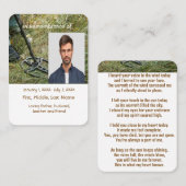 Memorial Pocket Kaart Metaal detecteren Visitekaartje (Voorkant / Achterkant)