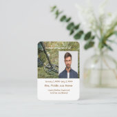 Memorial Pocket Kaart Metaal detecteren Visitekaartje (Staand voorkant)