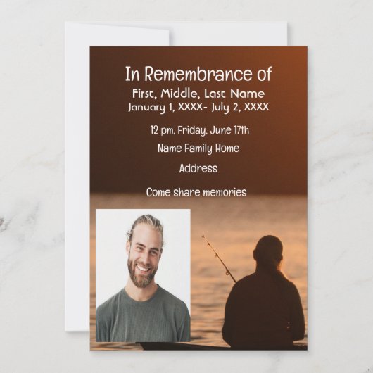 Memorial Pocket Kaart Ocean Fly Fishing Fisherman (Voorkant)