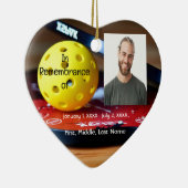 Memorial Pocket Kaart Pickleball Sport Keramisch Ornament (Rechts)