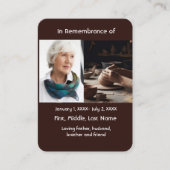 Memorial Pocket Kaart Potter Aardewerk Craft Visitekaartje (Voorkant)