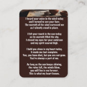 Memorial Pocket Kaart Potter Aardewerk Craft Visitekaartje (Achterkant)