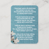 Memorial Pocket Kaart puzzel Visitekaartje (Achterkant)