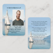 Memorial Pocket Kaart Sailboat Sailing Visitekaartje (Voorkant / Achterkant)