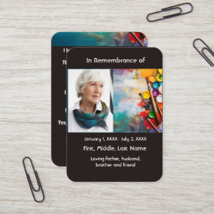 Memorial Pocket Kaart Schilder Schilderkunst Visitekaartje