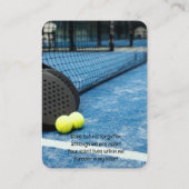 Memorial Pocket Kaart Tennis Game Racket Ball Visitekaartje (Achterkant)