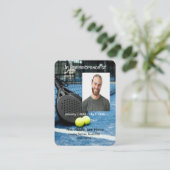Memorial Pocket Kaart Tennis Game Racket Ball Visitekaartje (Staand voorkant)