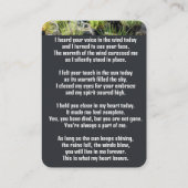 Memorial Pocket Kaart Tuinman Tuintuin Visitekaartje (Achterkant)