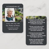 Memorial Pocket Kaart Tuinman Tuintuin Visitekaartje (Voorkant / Achterkant)