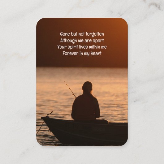 Memorial Pocket Kaart Vliegvisser Visitekaartje (Achterkant)