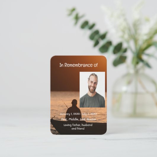 Memorial Pocket Kaart Vliegvisser Visitekaartje (Staand voorkant)