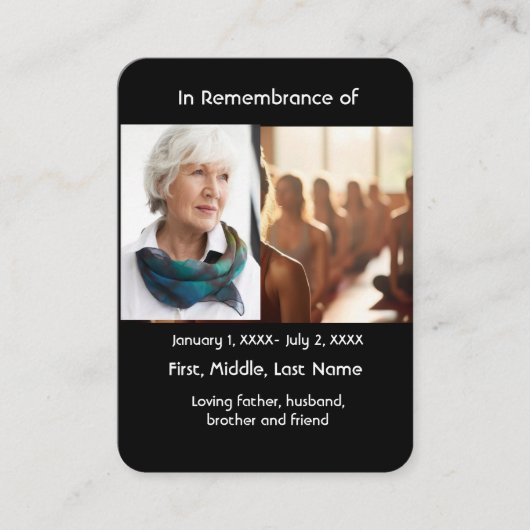 Memorial Pocket Kaart Yoga Visitekaartje (Voorkant)