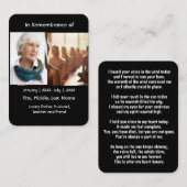 Memorial Pocket Kaart Yoga Visitekaartje (Voorkant / Achterkant)