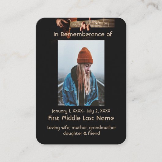 Memorial Pocket Keepomwille Guitar Music Visitekaartje (Voorkant)