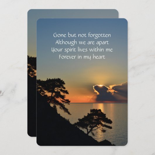 Memorial Pocket Keepomwille Lake Sunset Peaceful Kaart (Voorkant / Achterkant)