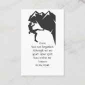 Memorial Pocket Keepomwille Mountain Rock Climate Visitekaartje (Achterkant)