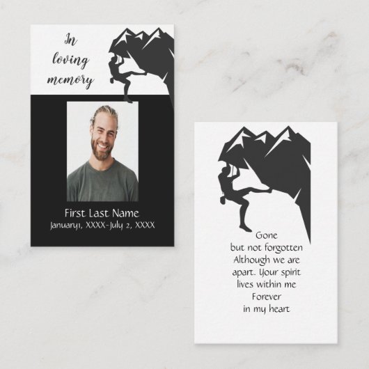 Memorial Pocket Keepomwille Mountain Rock Climate Visitekaartje (Voorkant / Achterkant)