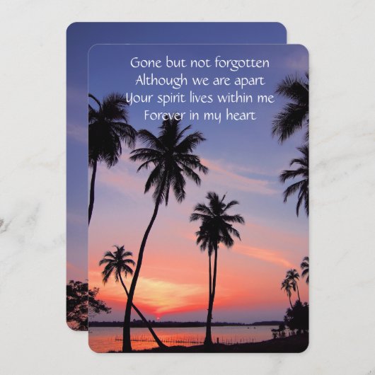 Memorial Pocket Keepomwille Tropical Beach Paradis Kaart (Voorkant / Achterkant)