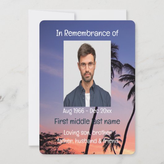 Memorial Pocket Keepomwille Tropical Beach Paradis Kaart (Achterkant)