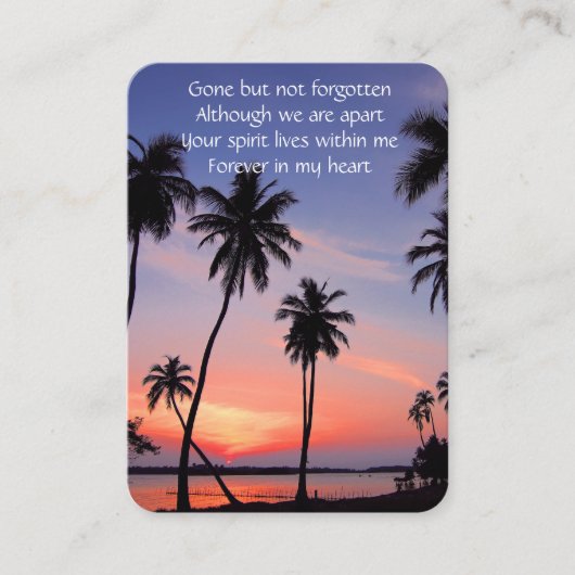 Memorial Pocket Keepomwille Tropical Beach Paradis Visitekaartje (Voorkant)