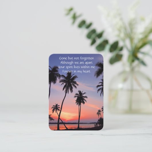 Memorial Pocket Keepomwille Tropical Beach Paradis Visitekaartje (Staand voorkant)