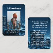 Memorial pocket Keepsake City Lights Night Sky Visitekaartje (Voorkant / Achterkant)