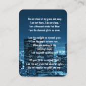 Memorial pocket Keepsake City Lights Night Sky Visitekaartje (Achterkant)