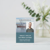 Memorial Pocket Keepsake Commercial Vissende boot Visitekaartje (Staand voorkant)