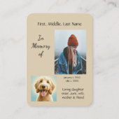Memorial Pocket Keepsake Golden Doodle Dog Visitekaartje (Voorkant)
