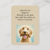 Memorial Pocket Keepsake Golden Doodle Dog Visitekaartje (Achterkant)
