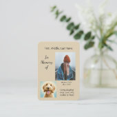 Memorial Pocket Keepsake Golden Doodle Dog Visitekaartje (Staand voorkant)