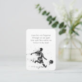 Memorial Pocket Keepsake Herdenking Voetbalspeler Visitekaartje (Staand voorkant)