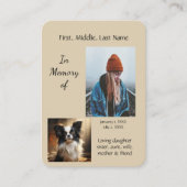 Memorial Pocket Keepsake Papillon Hond Visitekaartje (Voorkant)