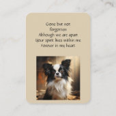 Memorial Pocket Keepsake Papillon Hond Visitekaartje (Achterkant)