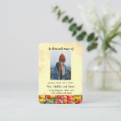 Memorial Pocket Keepsake Tulpen Tuin Bloemen Visitekaartje (Staand voorkant)