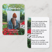 Memorial pocket Keepsake Tulpen Tuin Bloemen Visitekaartje (Voorkant / Achterkant)