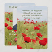 Memorial Pocket Keepslag Red Poppies Flower Kaart (Voorkant / Achterkant)